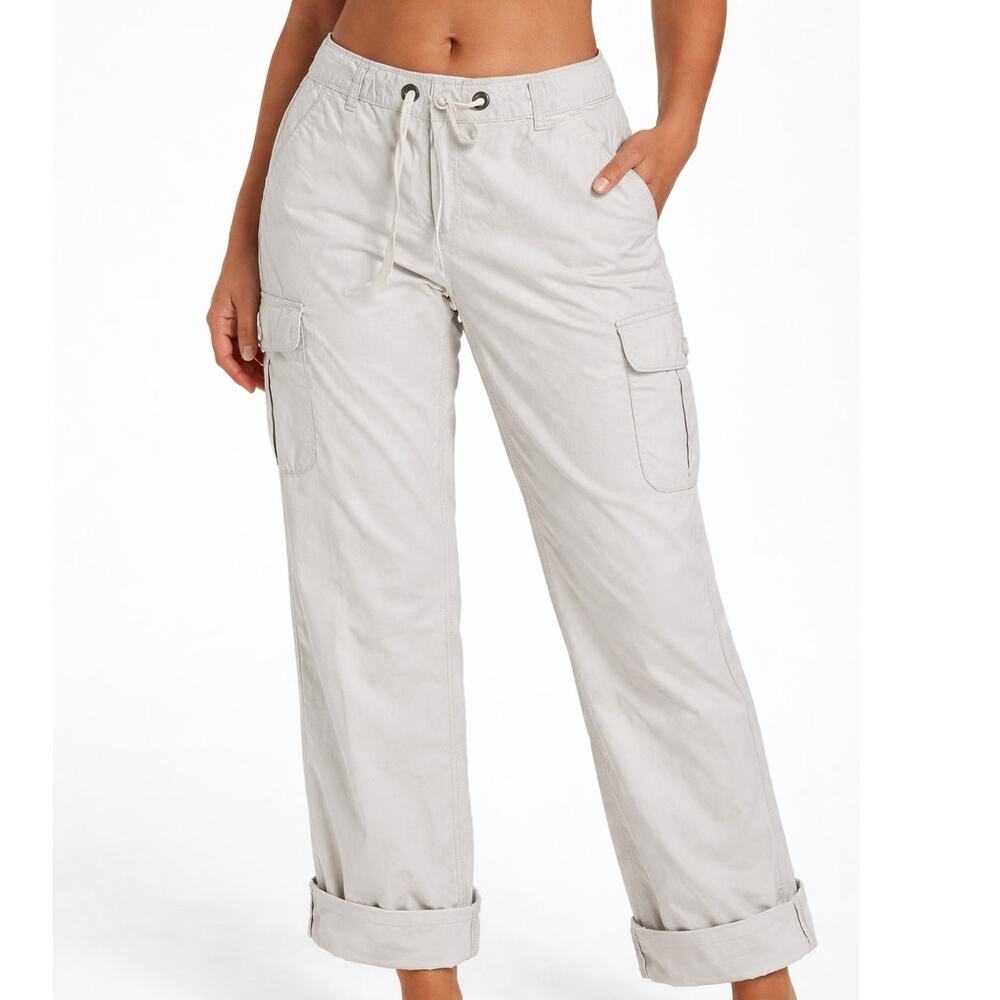 Gap Surplus Roll up Cuffs Hem Convertible Cargo Utility Pants Women 6 Cream